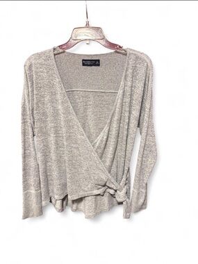 Abercrombie & Fitch gray wrap-tie top from their "Soft A&F Cozy" line